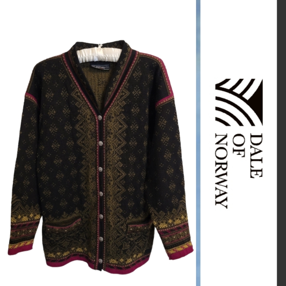 Dale of Norway Casual Wool Knit Cardigan Sweater